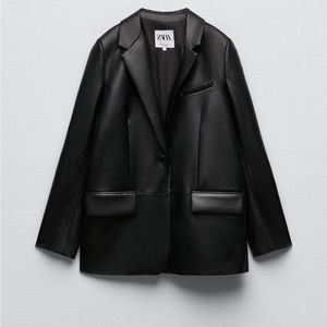 Zara faux leather blazer